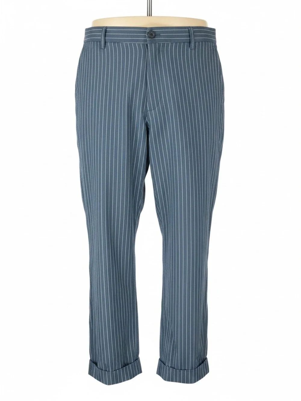 Banana Republic Athletic Fit Blue Pinstripe Linen Blend Chinos NWT